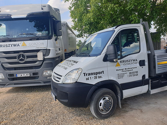 usługi transportow gorzów, piasek kruszywa żwir kamień